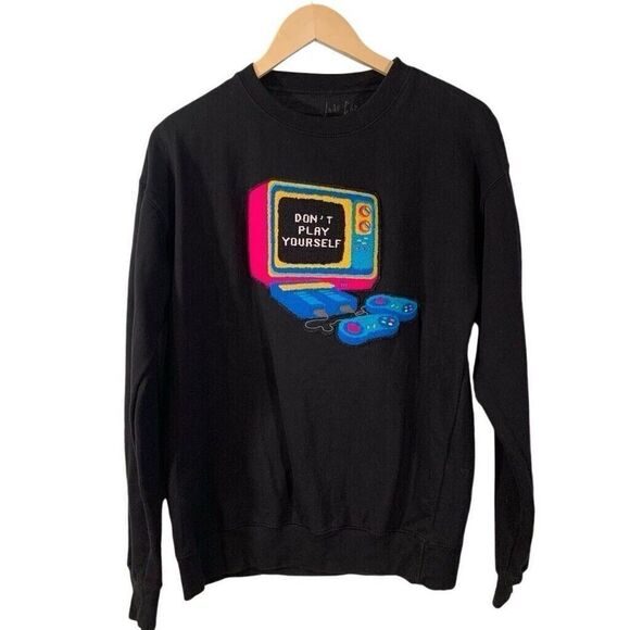 Jade Chi Men Black Sweatshirt Medium Logo Don’t Play Yourself Nerdcore Style - Picture 1 of 6